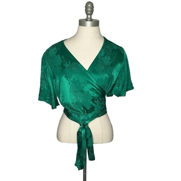 Tularossa Kelly Wrap Too and Sabra Wide Leg Trouser Pant Set Size M/L Green - Picture 2 of 15